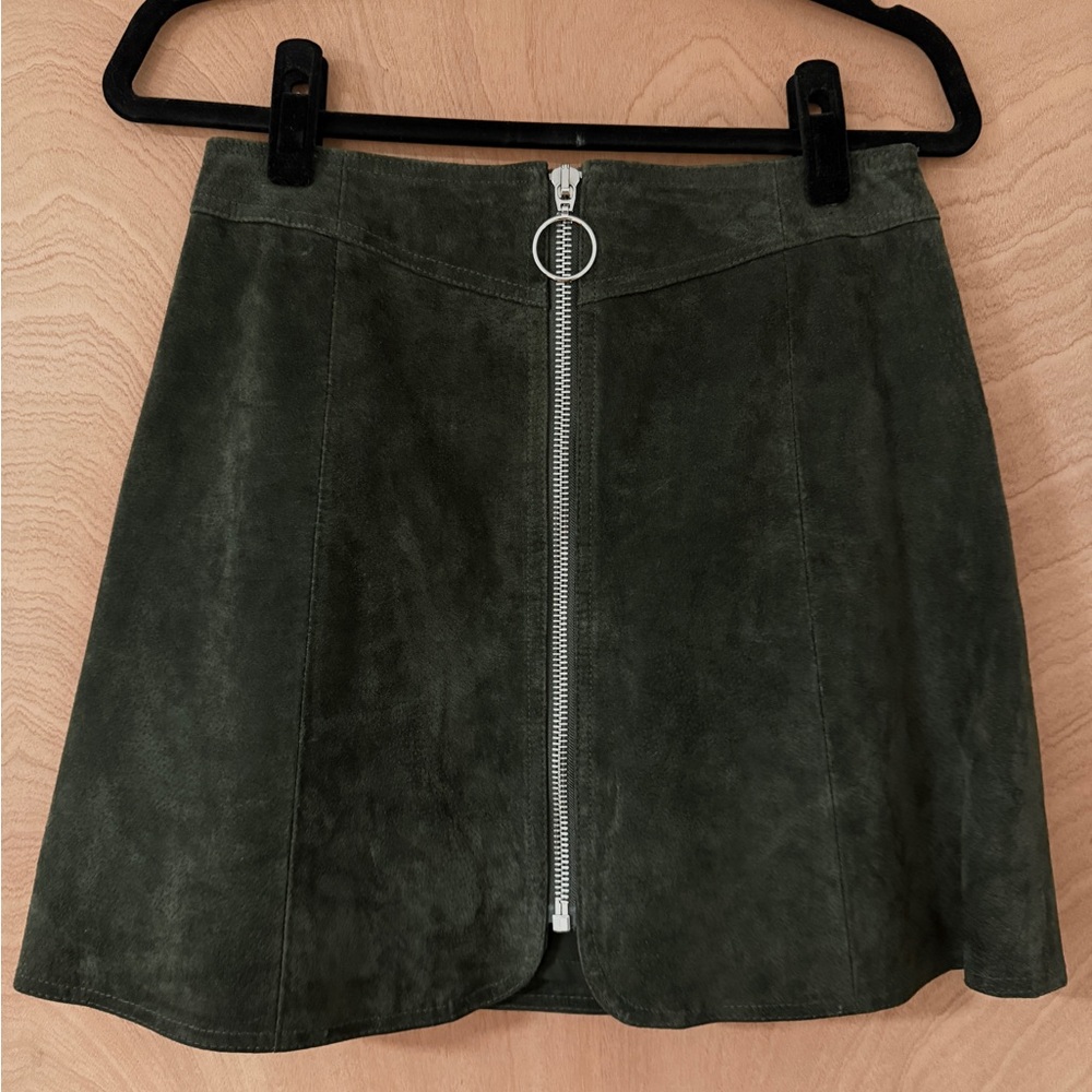 Zara Green Nubuck Mini Skirt